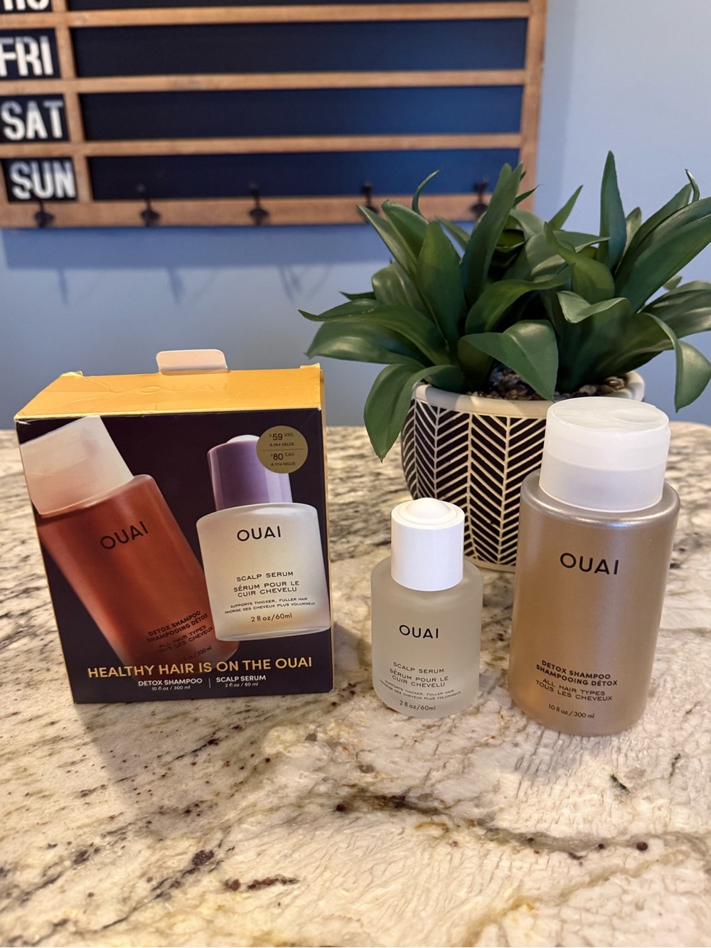 OUAI Healthy Hair Set Detox Shampoo 10 oz + Scalp Serum 2 oz NEW $84 Value